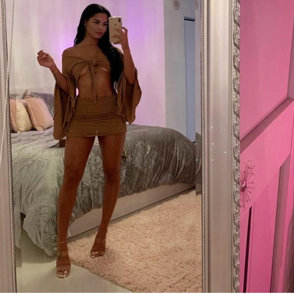 Adriana Sahar two piece crop and skirt set